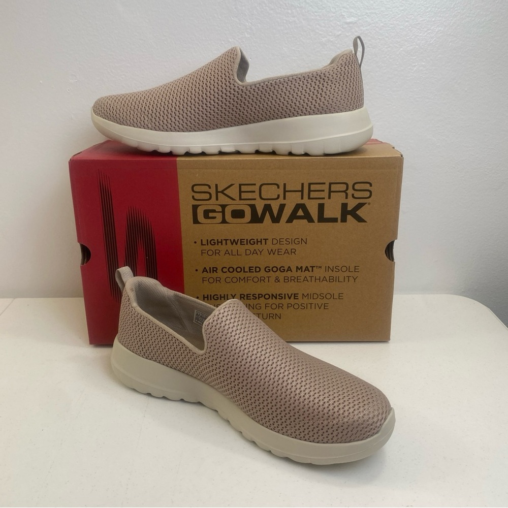 Skechers Performance Women's Go Walk Joy Sneaker Taupe 9.5 Narrow Fit Slip On